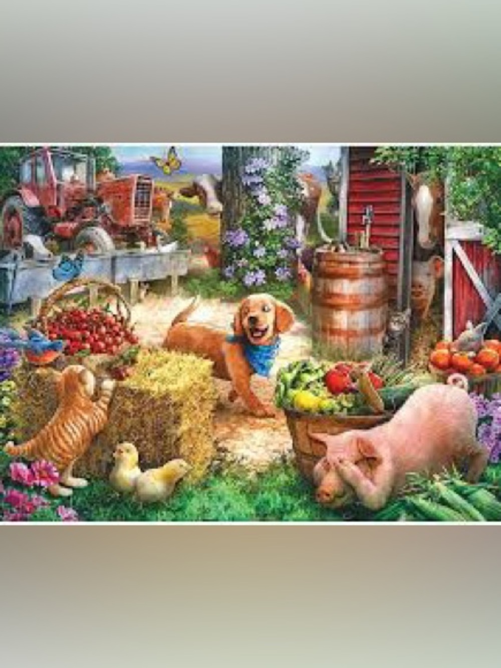 NEW Bits and Pieces “Hide and Seek” 500 Jigsaw Puzzle Larry Jones Farm Animals